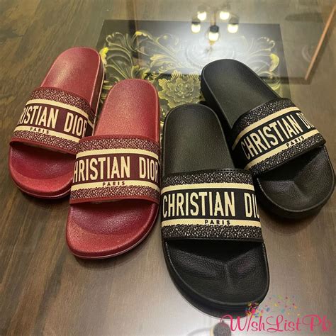 red christian dior slides|authentic unisex Christian Dior slides.